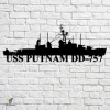 Uss Putnam Dd-757 Navy Ship Metal Art, Navy Ships Silhouette Metal Gift For Navy Veteran, Custom Us Navy Ship Metal Sign