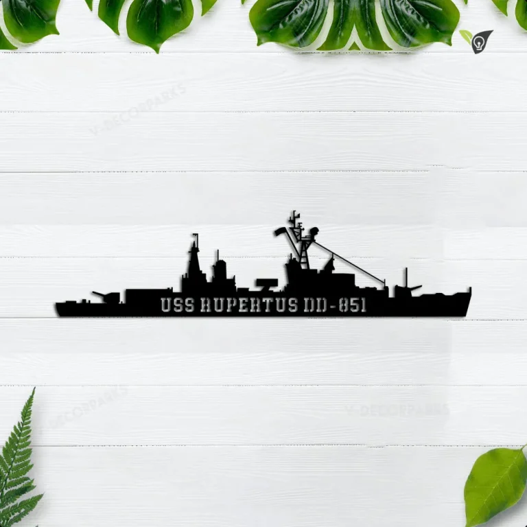 Uss Rupertus Dd-851 Navy Ships Metal Sign, Battleship Metal Sign, Navy Veterans Gift, Navy Gifts For Men, Fathers Day Gift For Navy Dad