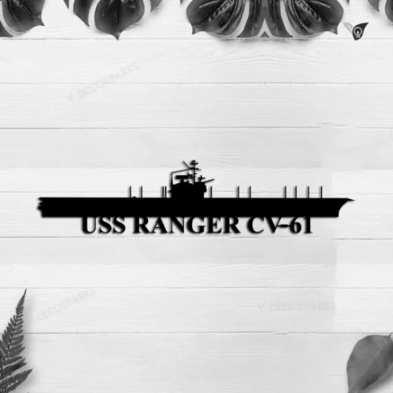 Personalized Uss Ranger Cv-61 Metal Wall Art, Custom Us Navy Ships Metal Sign, Metal Veteran Decor, Navy Gift, Decor Decoration