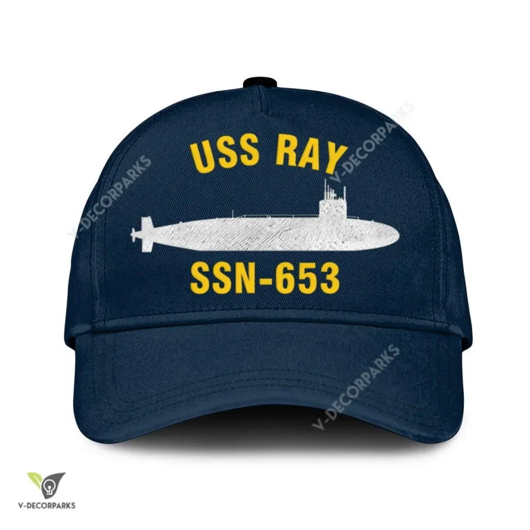 Uss Ray Ssn-653 V2 Classic Baseball Cap Gift For Navy Veteran, Custom Print/embroidered Us Navy Ships Classic Cap