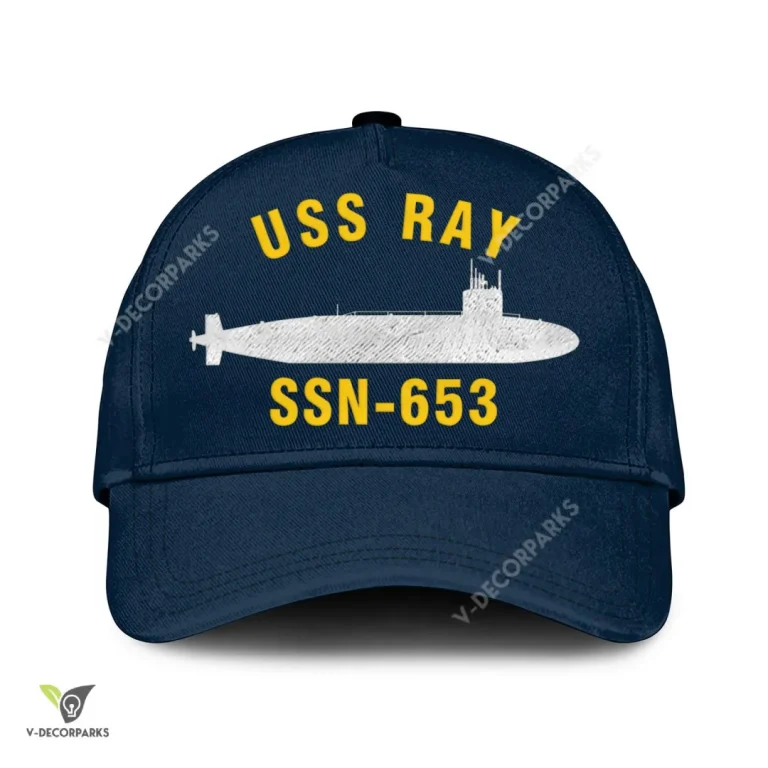 Uss Ray Ssn-653 Classic Baseball Cap Gift For Navy Veteran, Custom Print/embroidered Us Navy Ships Classic Cap