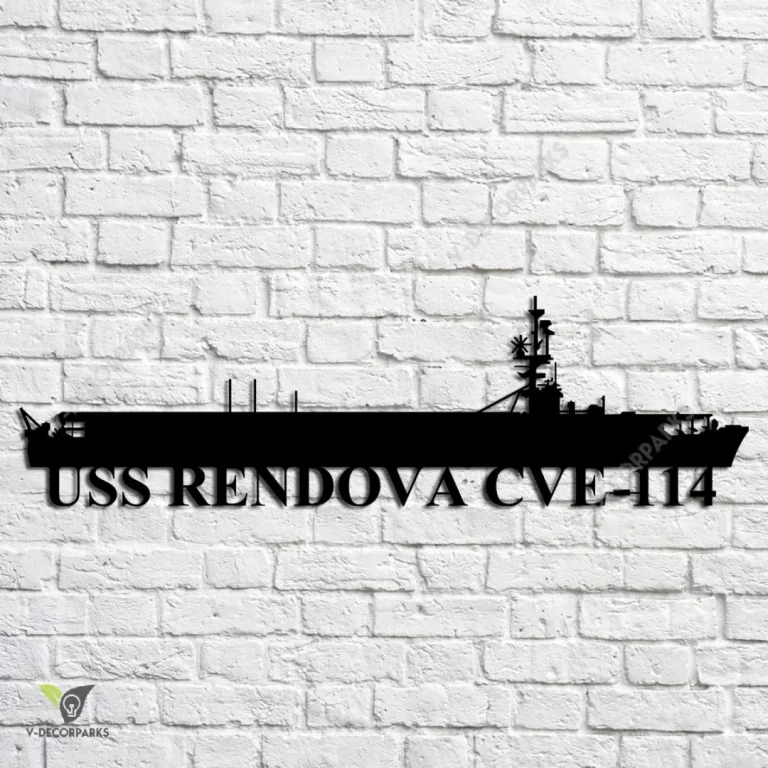 Uss Rendova Cve-114 Navy Ship Metal Art, Navy Ships Silhouette Metal Gift For Navy Veteran, Custom Us Navy Ship Metal Sign