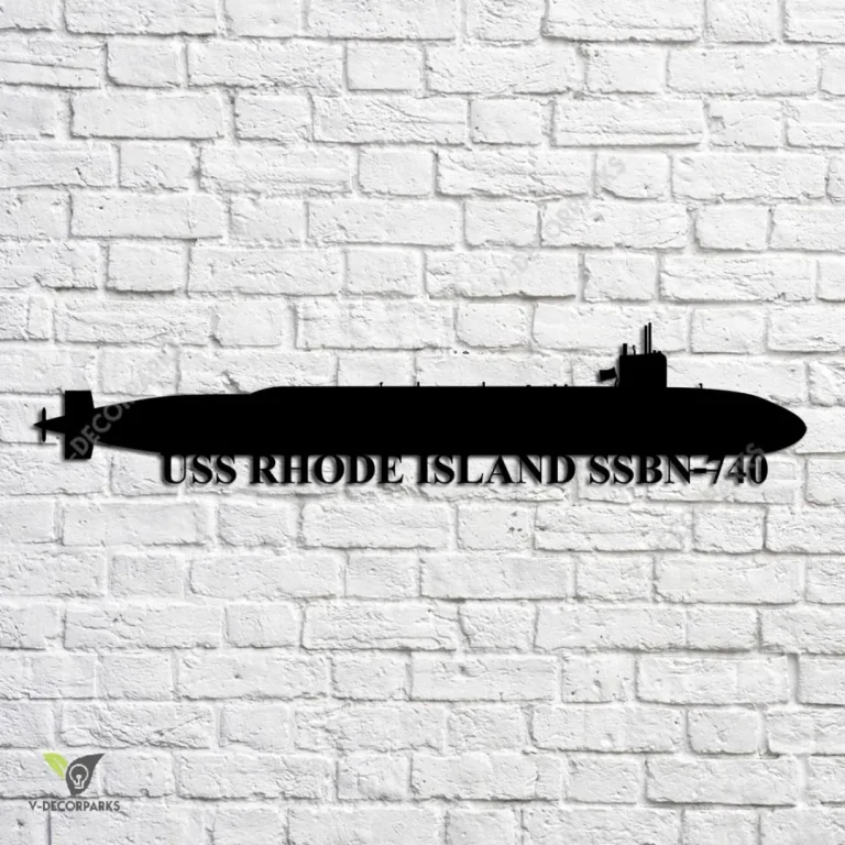 Uss Rhode Island Ssbn-740 Navy Ship Metal Art, Navy Ships Silhouette Metal Gift For Navy Veteran, Custom Us Navy Ship Metal Sign