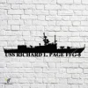 Uss Richard L. Page Ffg-5 Navy Ship Metal Art, Navy Ships Silhouette Metal Gift For Navy Veteran, Custom Us Navy Ship Metal Sign