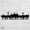 Uss Rigel Ar-11 Navy Ship Metal Art, Navy Ships Silhouette Metal Gift For Navy Veteran, Custom Us Navy Ship Metal Sign