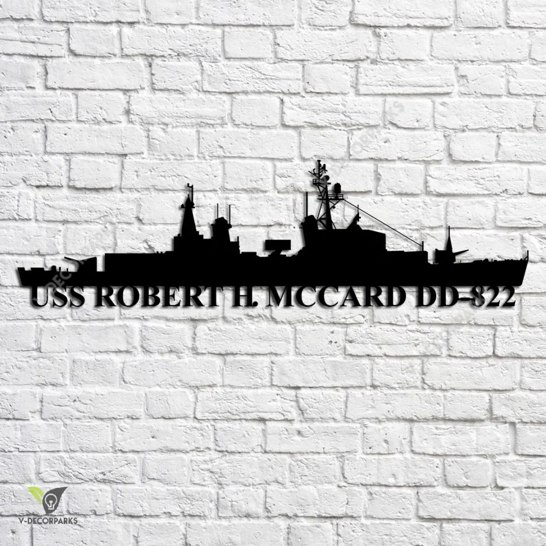 USS-Robert-H-McCard-DD-822_metalmu.webp Uss Robert H Mccard Dd-822 Navy Ship Metal Art, Navy Ships Silhouette Metal Gift For Navy Veteran, Custom Us Navy Ship Metal Sign