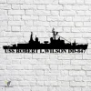 Uss Robert L. Wilson Dd-847 Navy Ship Metal Art, Navy Ships Silhouette Metal Gift For Navy Veteran, Custom Us Navy Ship Metal Sign
