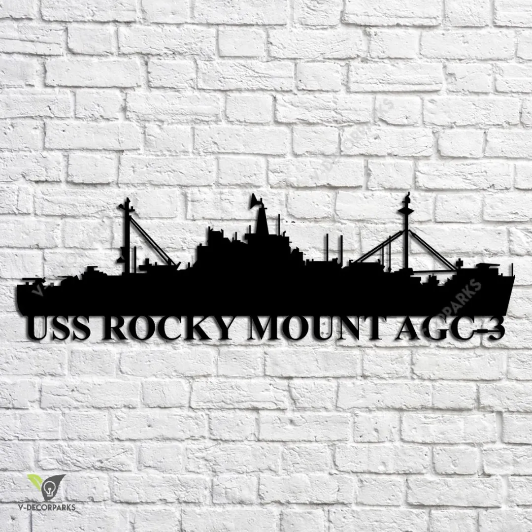 USS-Rocky-Mount-AGC-3_metalmu.webp Uss Rocky Mount Agc 3 Navy Ship Metal Art, Navy Ships Silhouette Metal Gift For Navy Veteran, Custom Us Navy Ship Metal Sign