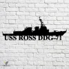 Uss Ross Ddg-71 Navy Ship Metal Art, Navy Ships Silhouette Metal Gift For Navy Veteran, Custom Us Navy Ship Metal Sign