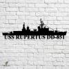 Uss Rupertus Dd-851 Navy Ship Metal Art, Navy Ships Silhouette Metal Gift For Navy Veteran, Custom Us Navy Ship Metal Sign