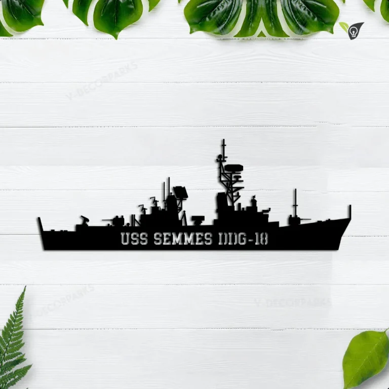 Uss Semmes Ddg-18 Metal Wall Art, Custom Us Navy Ships Metal Sign, Metal Veteran Decor, Navy Gift, Decor Decoration