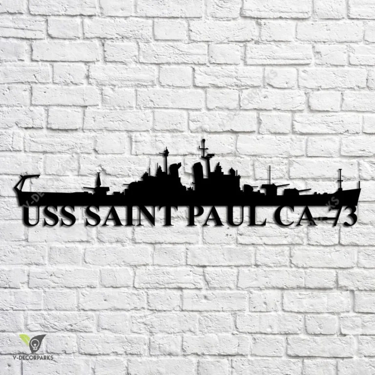 Uss Saint Paul Ca 73 Navy Ship Metal Art, Navy Ships Silhouette Metal Gift For Navy Veteran, Custom Us Navy Ship Metal Sign