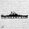 Uss Salem Ca-139 Navy Ship Metal Art, Navy Ships Silhouette Metal Gift For Navy Veteran, Custom Us Navy Ship Metal Sign