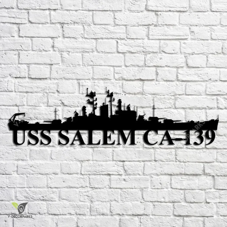 Uss Salem Ca-139 Navy Ship Metal Art, Navy Ships Silhouette Metal Gift For Navy Veteran, Custom Us Navy Ship Metal Sign