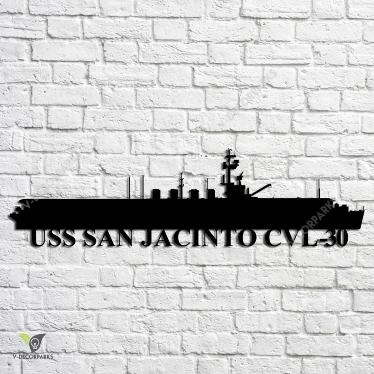 Uss San Jacinto Cvl-30 Navy Ship Metal Art, Navy Ships Silhouette Metal Gift For Navy Veteran, Custom Us Navy Ship Metal Sign