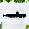 Personalized Submarine Uss Sargo Ssn-583 Metal Wall Art, Custom Us Navy Ships Metal Sign, Metal Veteran Decor, Navy Gift, Decor Decoration