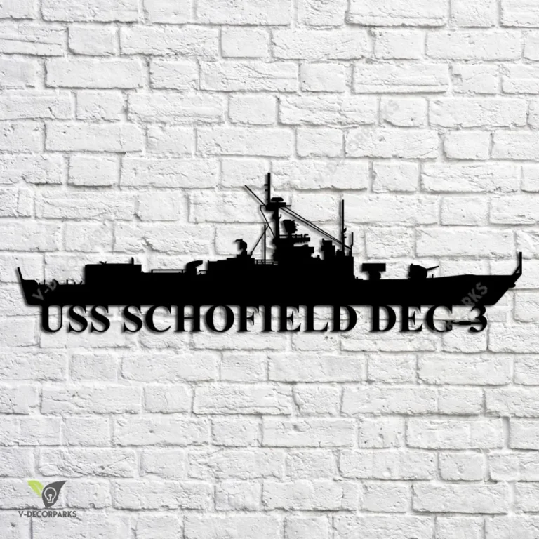 Uss Schofield Deg-3 Navy Ship Metal Art, Navy Ships Silhouette Metal Gift For Navy Veteran, Custom Us Navy Ship Metal Sign