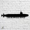 Uss Seawolf Ssn-21 Navy Ship Metal Art, Navy Ships Silhouette Metal Gift For Navy Veteran, Custom Us Navy Ship Metal Sign