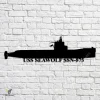 Uss Seawolf Ssn-575 Navy Ship Metal Art, Navy Ships Silhouette Metal Gift For Navy Veteran, Custom Us Navy Ship Metal Sign