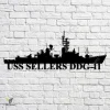 Uss Sellers Ddg-11 Navy Ship Metal Art, Navy Ships Silhouette Metal Gift For Navy Veteran, Custom Us Navy Ship Metal Sign