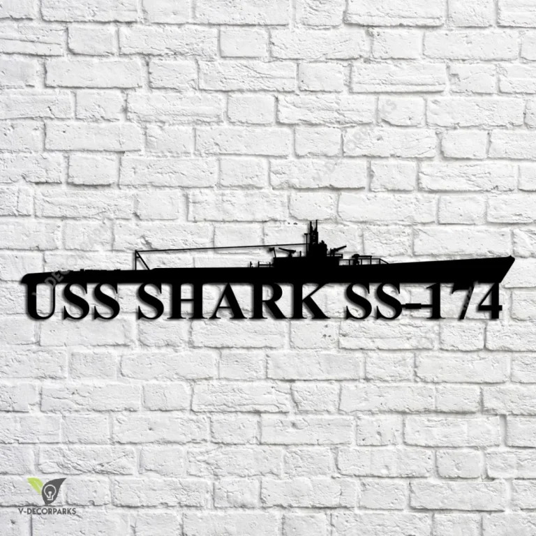 Uss Shark Ss-174 Navy Ship Metal Art, Navy Ships Silhouette Metal Gift For Navy Veteran, Custom Us Navy Ship Metal Sign