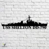 Uss Shelton Dd-790 Navy Ship Metal Art, Navy Ships Silhouette Metal Gift For Navy Veteran, Custom Us Navy Ship Metal Sign