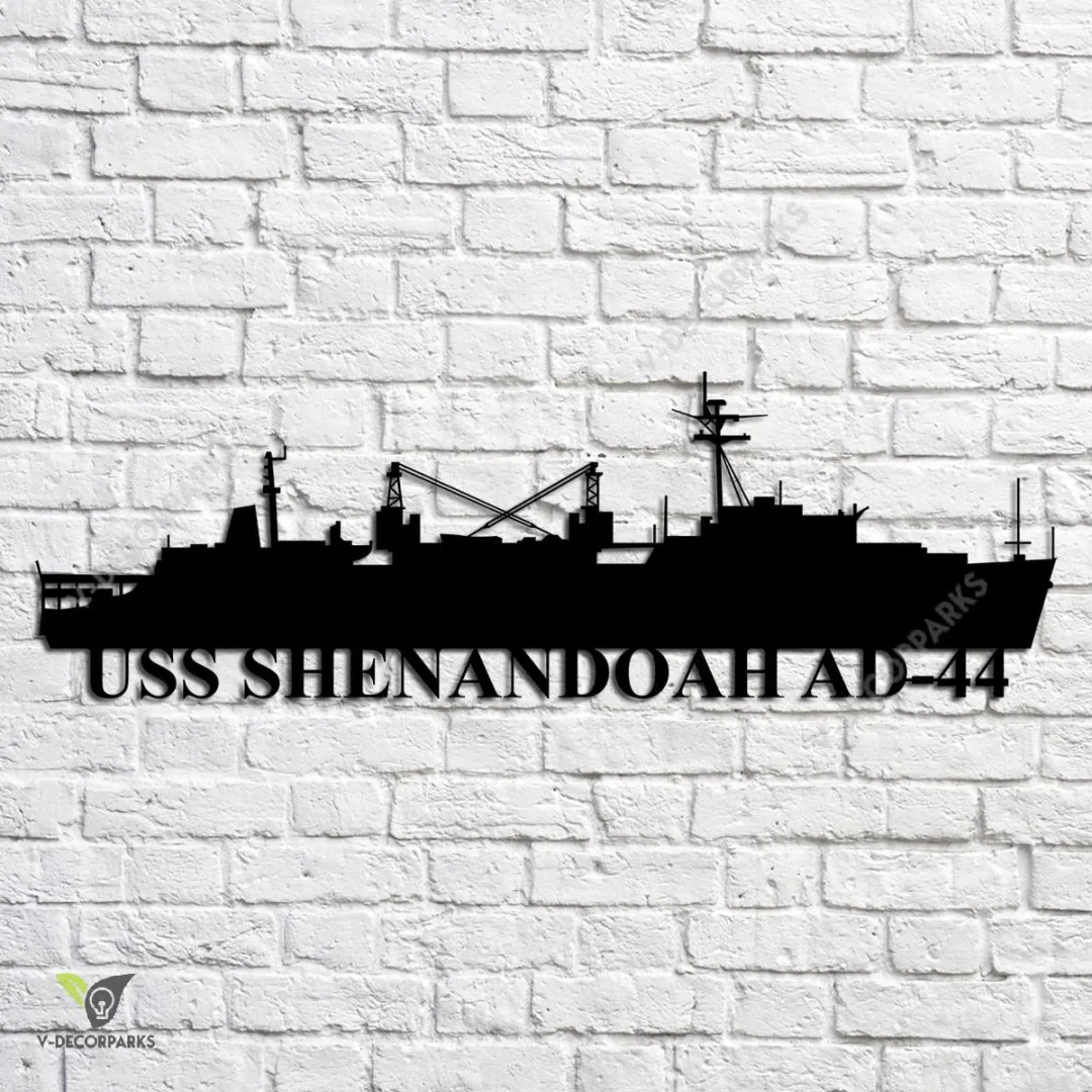 USS-Shenandoah-AD-44_metalmu.webp Uss Shenandoah Ad-44 Navy Ship Metal Art, Navy Ships Silhouette Metal Gift For Navy Veteran, Custom Us Navy Ship Metal Sign