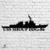 Uss Shoup Ddg-86 Navy Ship Metal Art, Navy Ships Silhouette Metal Gift For Navy Veteran, Custom Us Navy Ship Metal Sign