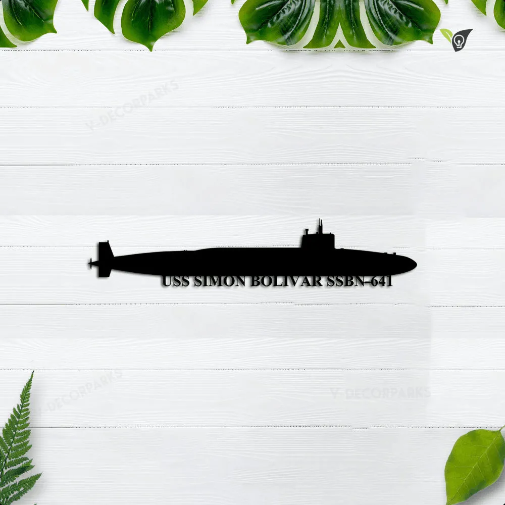USS-Simon-Bolivar-SSBN-641.webp Personalized Submarine Uss Simon Bolivar Ssbn-641 Metal Wall Art, Custom Us Navy Ships Metal Sign, Metal Veteran Decor, Navy Gift, Decor Decoration