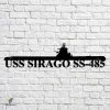 Uss Sirago Ss-485 Navy Ship Metal Art, Navy Ships Silhouette Metal Gift For Navy Veteran, Custom Us Navy Ship Metal Sign