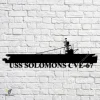 Uss Solomons Cve-67 Navy Ship Metal Art, Navy Ships Silhouette Metal Gift For Navy Veteran, Custom Us Navy Ship Metal Sign