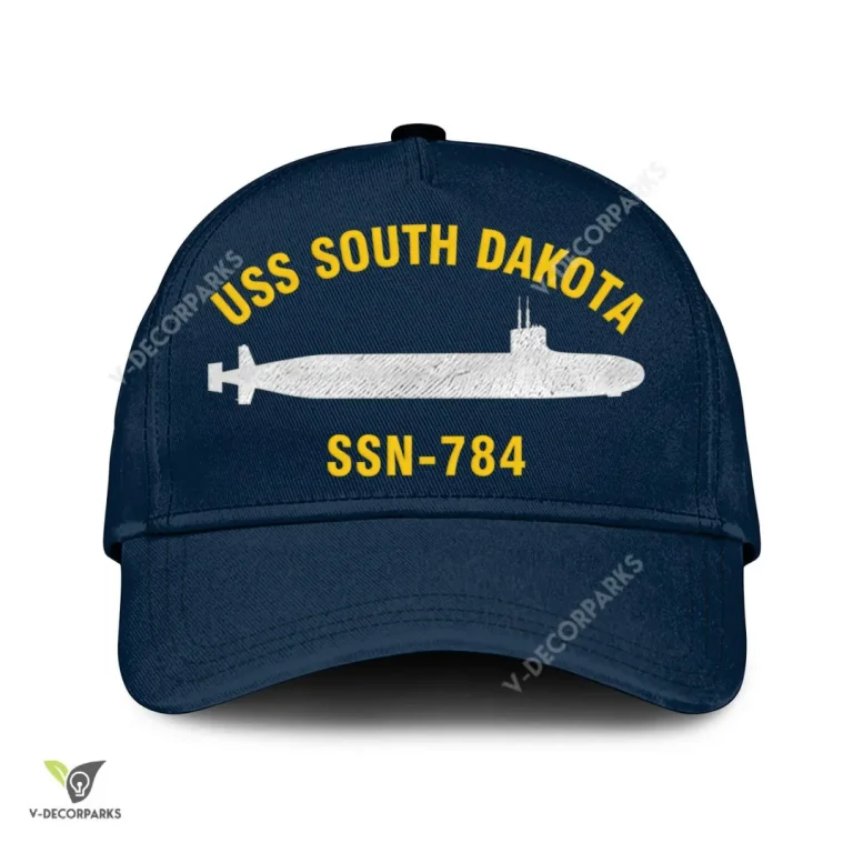 Uss South Dakota Ssn-784 Classic Baseball Cap Gift For Navy Veteran, Custom Print/embroidered Us Navy Ships Classic Cap