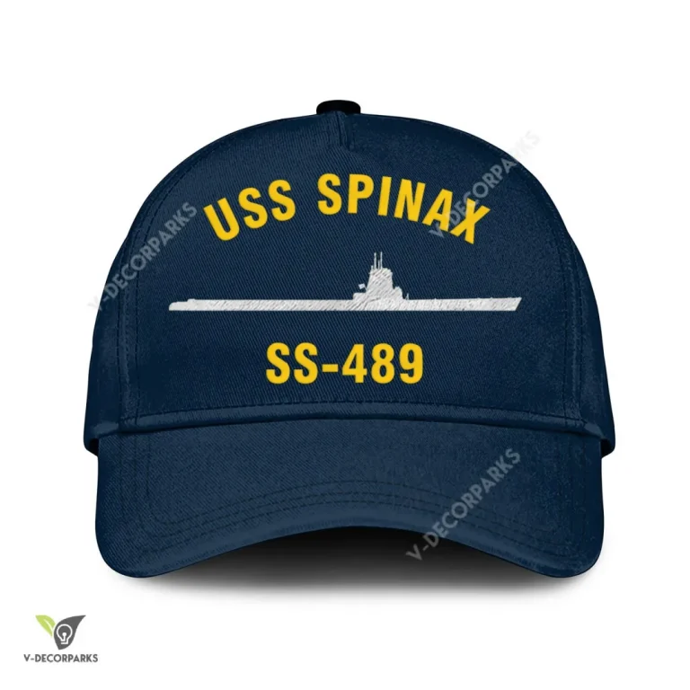 Uss Spinax Ss-489 Classic Baseball Cap Gift For Navy Veteran, Custom Print/embroidered Us Navy Ships Classic Cap