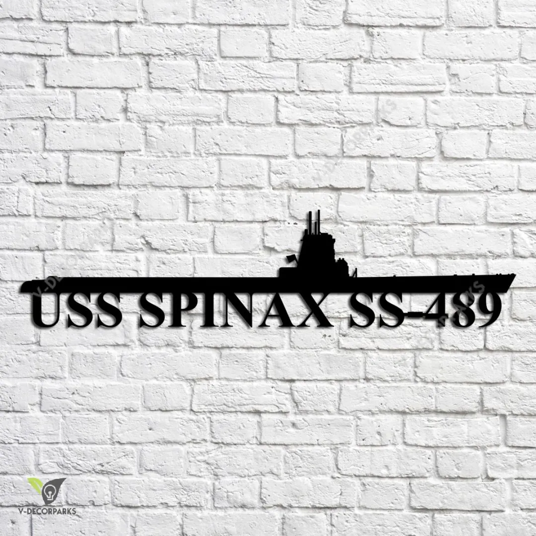 USS-Spinax-SS-489_metalmu.webp Uss Spinax Ss-489 Navy Ship Metal Art, Navy Ships Silhouette Metal Gift For Navy Veteran, Custom Us Navy Ship Metal Sign