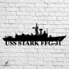 Uss Stark Ffg-31 Navy Ship Metal Art, Navy Ships Silhouette Metal Gift For Navy Veteran, Custom Us Navy Ship Metal Sign