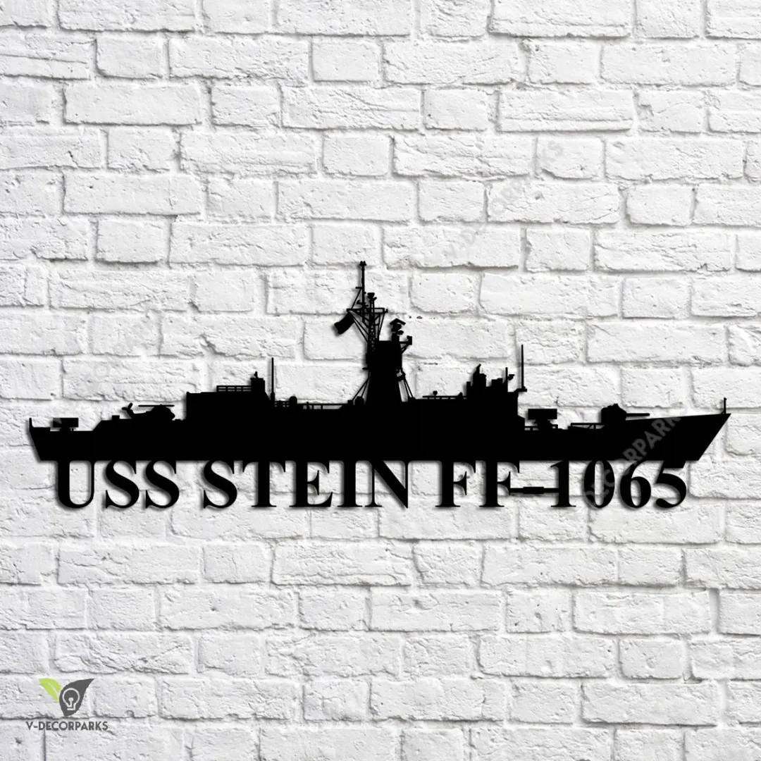 USS-Stein-FF-1065_metalmu.webp Uss Stein Ff-1065 Navy Ship Metal Art, Navy Ships Silhouette Metal Gift For Navy Veteran, Custom Us Navy Ship Metal Sign