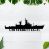 Uss Sterett Cg-31 Metal Wall Art, Custom Us Navy Ships Metal Sign, Metal Veteran Decor, Navy Gift, Decor Decoration