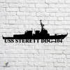 Uss Sterett Ddg-104 Navy Ship Metal Art, Navy Ships Silhouette Metal Gift For Navy Veteran, Custom Us Navy Ship Metal Sign