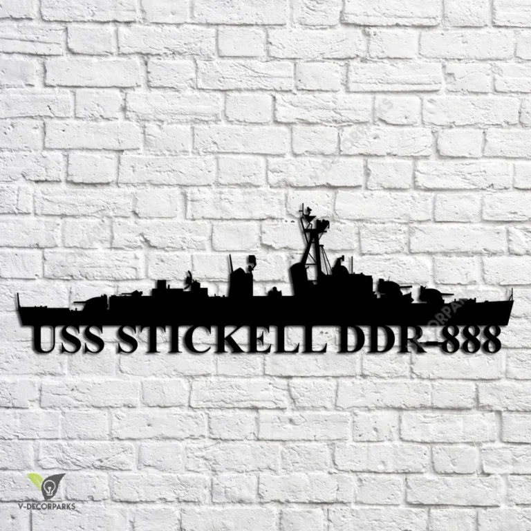 Uss Stickell Ddr-888 Navy Ship Metal Art, Navy Ships Silhouette Metal Gift For Navy Veteran, Custom Us Navy Ship Metal Sign