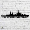 Uss Stribling Dd-867 Navy Ship Metal Art, Navy Ships Silhouette Metal Gift For Navy Veteran, Custom Us Navy Ship Metal Sign