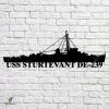 Uss Sturtevant De-239 Navy Ship Metal Art, Navy Ships Silhouette Metal Gift For Navy Veteran, Custom Us Navy Ship Metal Sign