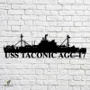 Uss Taconic Agc-17 Navy Ship Metal Art, Navy Ships Silhouette Metal Gift For Navy Veteran, Custom Us Navy Ship Metal Sign