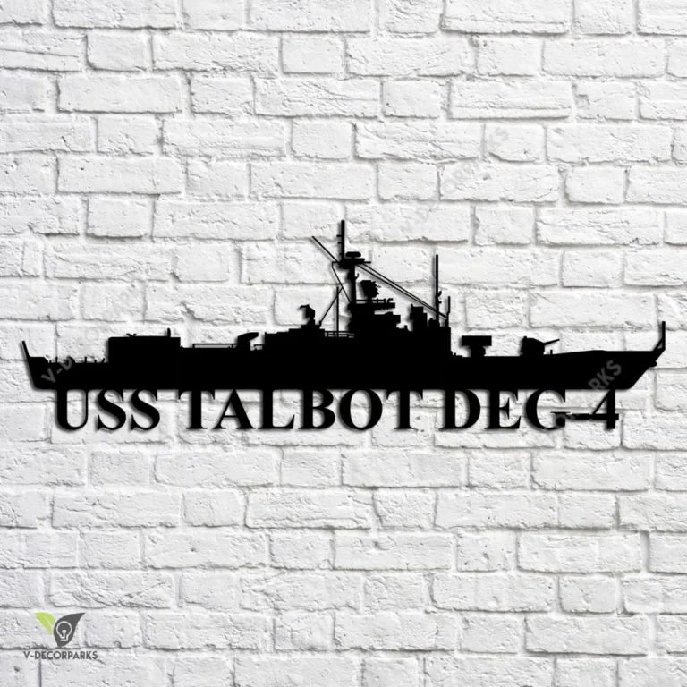 Uss Talbot Deg-4 Navy Ship Metal Art, Navy Ships Silhouette Metal Gift For Navy Veteran, Custom Us Navy Ship Metal Sign