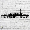 Uss Tarbell Dd-142 Navy Ship Metal Art, Navy Ships Silhouette Metal Gift For Navy Veteran, Custom Us Navy Ship Metal Sign