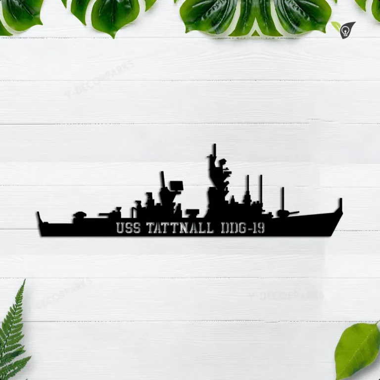 Personalized Uss Tattnall Ddg-19 Metal Wall Art, Custom Us Navy Ships Metal Sign, Metal Veteran Decor, Navy Gift, Decor Decoration