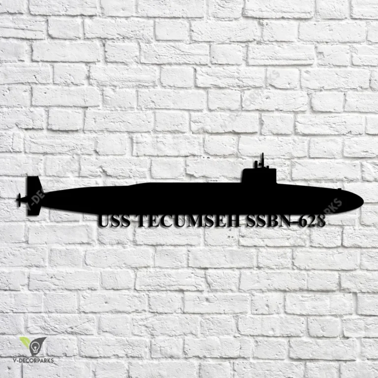 Uss Tecumseh Ssbn-628 Navy Ship Metal Art, Navy Ships Silhouette Metal Gift For Navy Veteran, Custom Us Navy Ship Metal Sign