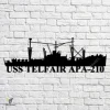 Uss Telfair Apa-210 Navy Ship Metal Art, Navy Ships Silhouette Metal Gift For Navy Veteran, Custom Us Navy Ship Metal Sign