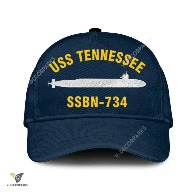 Uss Tennessee Ssbn-734 Classic Baseball Cap Gift For Navy Veteran, Custom Print/embroidered Us Navy Ships Classic Cap