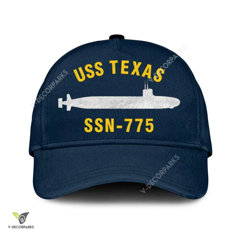 Uss Texas Ssn-775 Classic Baseball Cap Gift For Navy Veteran, Custom Print/embroidered Us Navy Ships Classic Cap