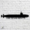 Uss Texas Ssn-775 Navy Ship Metal Art, Navy Ships Silhouette Metal Gift For Navy Veteran, Custom Us Navy Ship Metal Sign